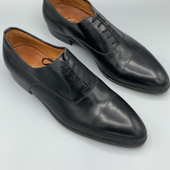 Handmade  Black Derbies in Leather (44)  - FL-SH-092